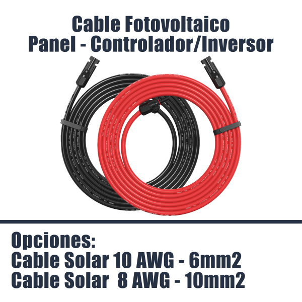 Kit de cables Kit de cables solares Cable solar Cable fotovoltaico Puente de bateria Cable puente de bateria Cable controlador solar Cable de batería Cable para instalacion fotovoltaica