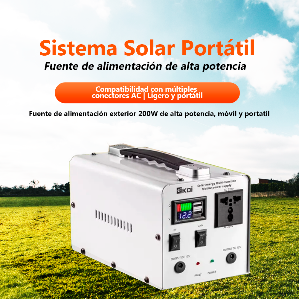 Sistema solar portatil kit solar portatil panel cargador de celular