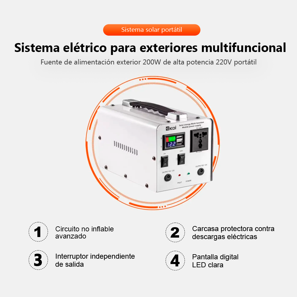 Sistema solar portatil kit solar portatil panel cargador de celular